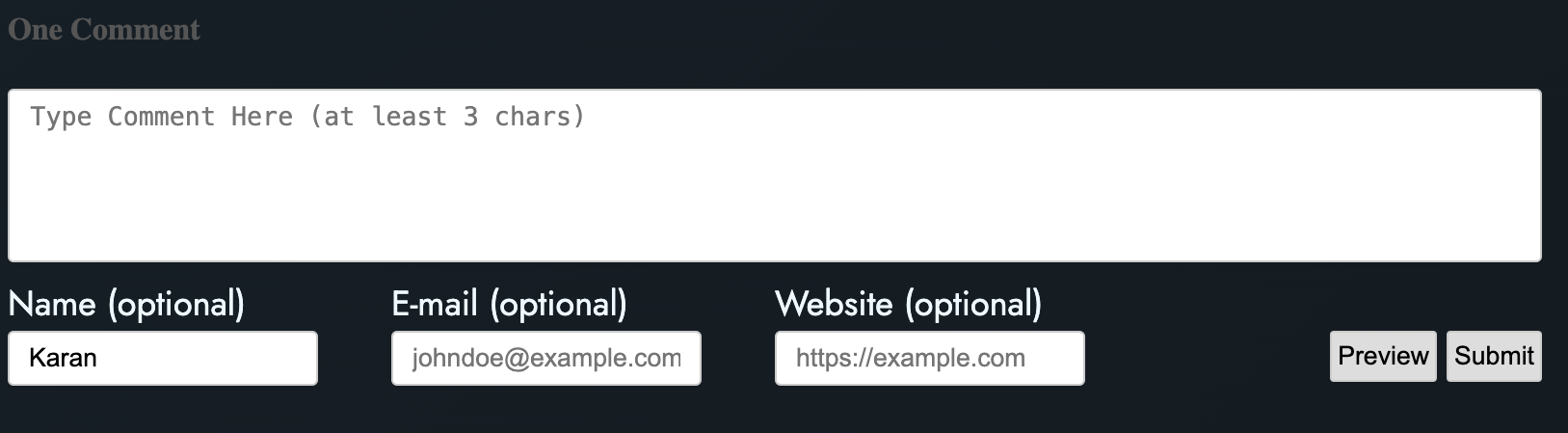 Isso comment system screenshot